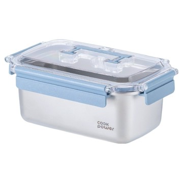 cook power 鍋寶 藍提系列可微波316不鏽鋼提把保鮮盒 1L  1個  不鏽鋼色