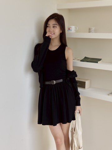 舒適針織連身短洋套裝