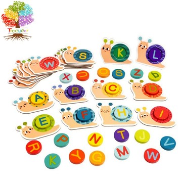 【樹年】字母認知玩具兒童早教益智積木立體字母配對拼圖拼板教具