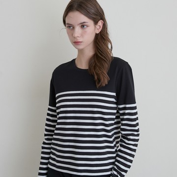 GIORDANO 女裝 條紋圓領長袖上衣 (多色任選)
