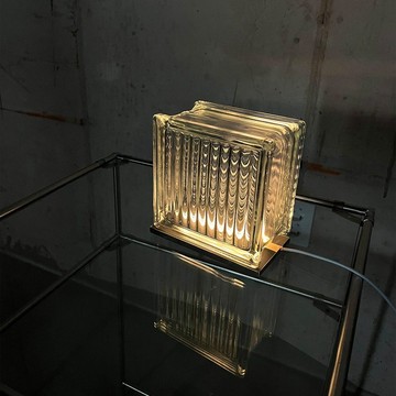 銀色十字紋理玻璃磚造型氛圍燈