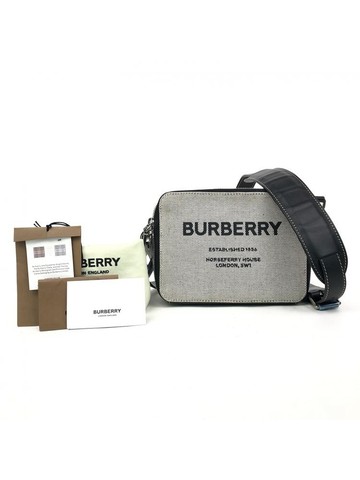 burberry 灰色 Horseferry Camera Bag 帆布斜背相機包 肩背包