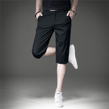 貴色2025夏季冰絲薄款七分休閑短褲男輕商務中褲男士直筒寬松馬褲