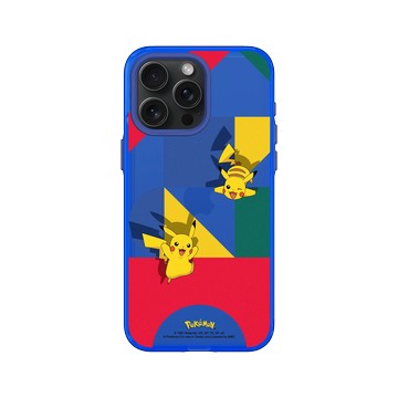 iPhone 15 Pro Max Clear 激光藍 - 寶可夢 Pokemon - 皮卡丘與積木-繽紛版
