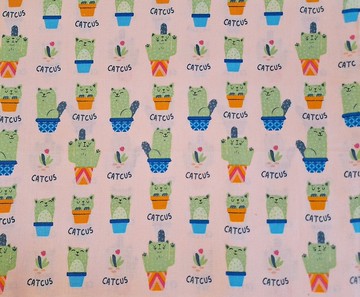 醫護雙層手術帽、工作帽、烘培帽 貓咪仙人掌盆栽系列 薄棉款