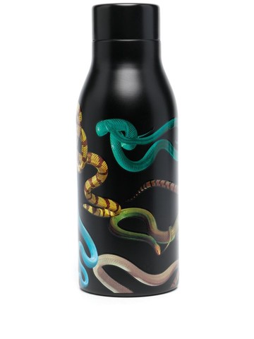 Seletti - snake-print water bottle - unisex - stainless steel - One Size - Black