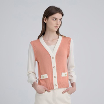 ILEY伊蕾 甜美假兩件羊毛針織上衣(粉；M-XL)