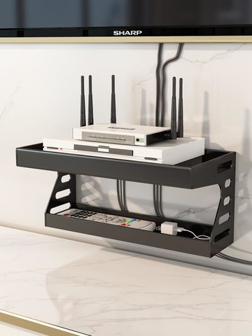 電視機頂盒置物架無線網路由器墻上掛架壁掛式wifi收納盒子免打孔 99購物節