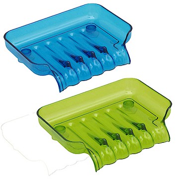 月陽彩色透明導流式吸盤肥皂盒超值2入(1166)