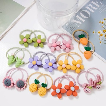 兒童扎頭發橡皮筋不傷發女童發飾小發圈寶寶頭繩新款花朵頭飾