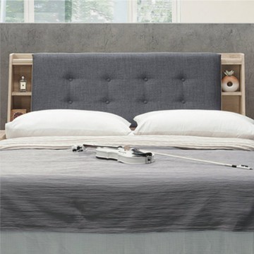 綠活居 奧斯陸    現代5尺亞麻布雙人床頭箱(不含床底＋不含床墊)-152x24x101cm免組