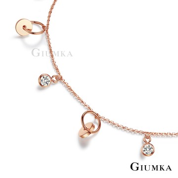 GIUMKA 幸福點滴腳鍊 精鍍玫瑰金 玫金色 ML20010-3