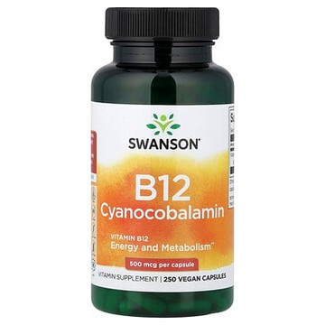 Swanson, 維生素 B12（氰鈷胺），500 微克，250 粒膠囊