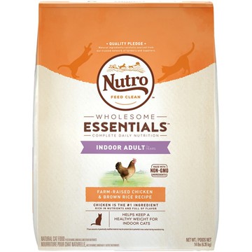 Nutro Wholesome Essentials Indoor Adult Cat Food Chicken & Whole Brown Rice 14 lbs