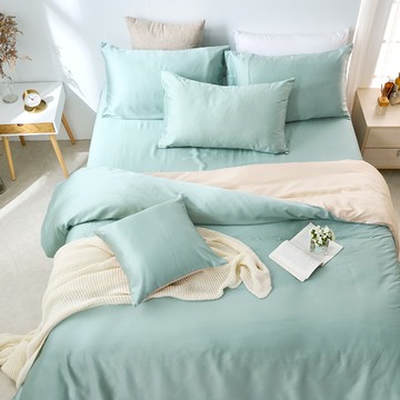 床包被套組(雙人薄被套)-單人/60支/ 萊賽爾天絲三件式 / 燕麥奶綠 台灣製