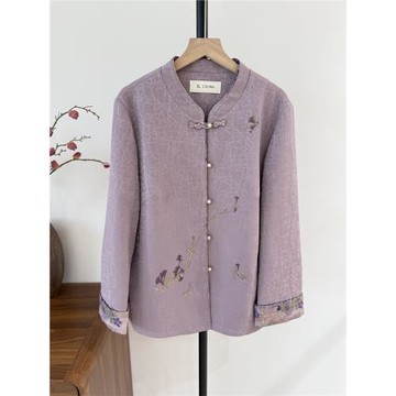 中老年新中式媽媽國風上衣2025新款秋季短款外套奶奶女裝時尚夾克