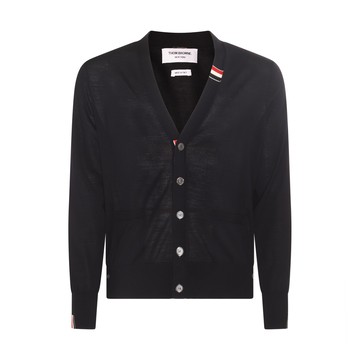 Thom Browne - Navy Blue Wool Cardigan