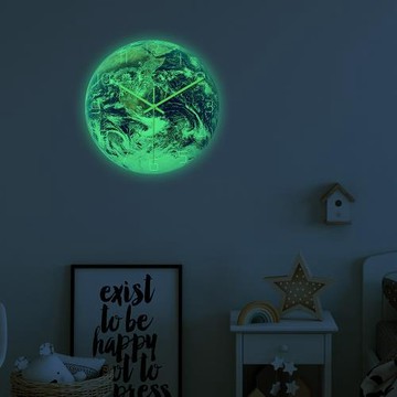 Clock089夜光地球掛鐘南極洲 亞克力材質靜音機芯家居裝飾墻鐘