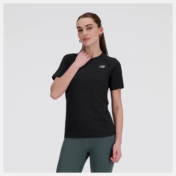 NEW BALANCE 短T NB 黑色 運動 排汗 短袖 女 WT41123BKH