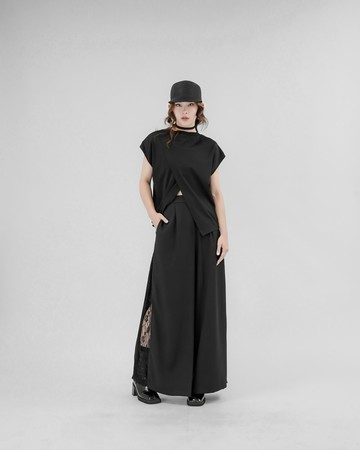 MUKK DESIGN 背後開衩半袖上衣