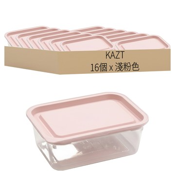 KAZT Simple Cook 冷凍飯盒 四角微波爐容器 淺粉色 400ml  16個  單件  單品