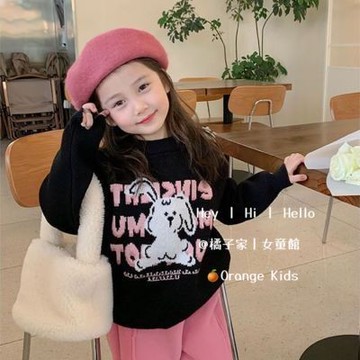 Orange Kids🍊女童毛衣 台灣出貨 兒童毛衣可愛卡通中小童毛衣兒童毛衣加厚針織衫秋冬韓版女寶毛線衣