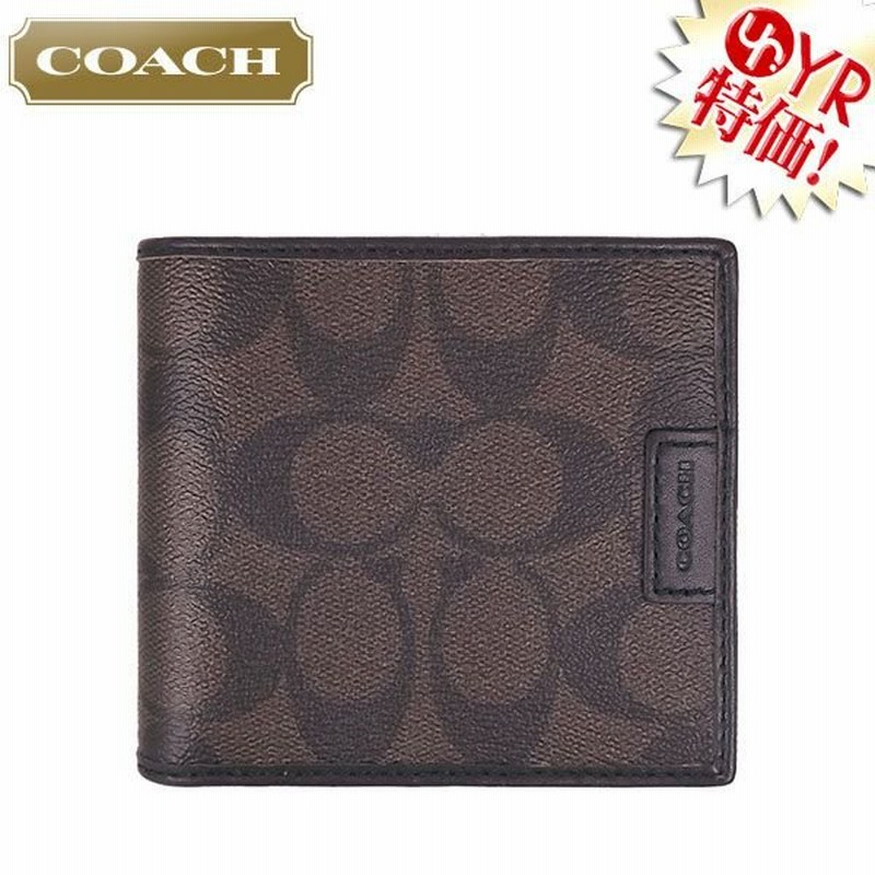 コーチ Coach 財布 二つ折り財布 F マホガニー ブラウン ヘリテージ シグネチャー ストライプ Id コイン ウォレット アウトレット メンズ 通販 Lineポイント最大1 0 Get Lineショッピング
