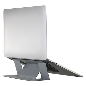 MOFT 黏貼散熱孔款隱形筆電支架，皮革款  灰色  1個