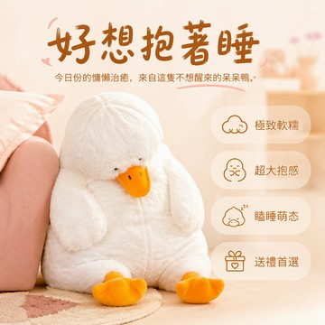 🐰歡喜兔🐰 呆呆鴨公仔 軟萌毛絨玩偶 瞌睡鴨造型 沙發靠枕抱枕 創意生日交換禮物 療癒系擺飾