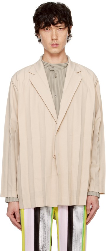 HOMME PLISSÉ ISSEY MIYAKE 驼色 Edge Ensemble 西装外套