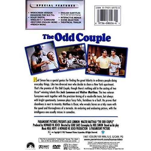 Odd Couple DVD 1968 Region US Import NTSC