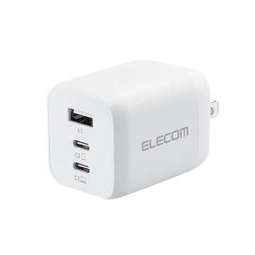 ELECOM GaN氮化鎵三孔快速充電器/65W/白
