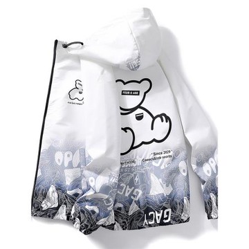 春秋外套男青少年學生男裝夾克寬松薄款連帽男士上衣潮流休閑褂子