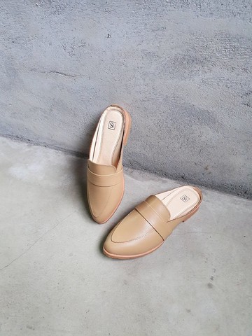 【自在調和】尖頭經典穆勒鞋_焦糖奶茶 | 手工訂製 | MIT大尺碼