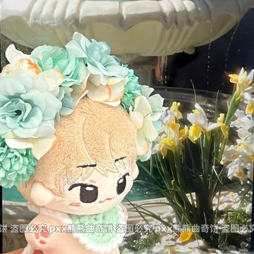 台灣出貨 台灣出貨 10cm娃衣  diy娃用簪花頭飾 10cm公仔玩偶 愛豆簪花發箍 圍兜 娃衣 娃娃頭飾 娃娃衣服