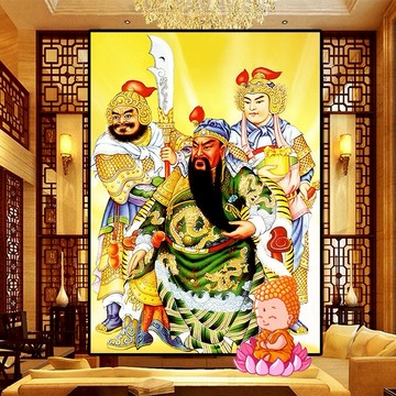 十字繡關公關羽新款客廳線繡關二爺武財神關帝圣君滿磚鉆石畫