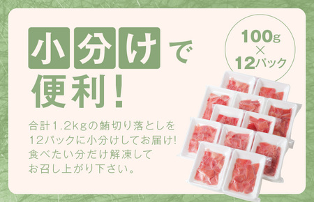 天然まぐろ 切り落とし 合計 1.2kg 小分け 150g×8パック