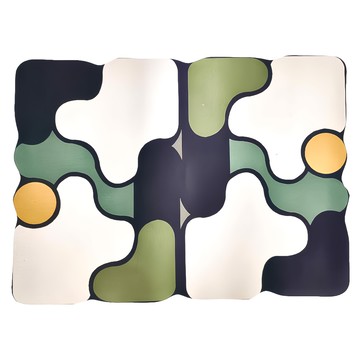 理享家 幾何拼接瞬硅藻土腳踏軟地墊 墨玉綠  1個  40 x 30cm