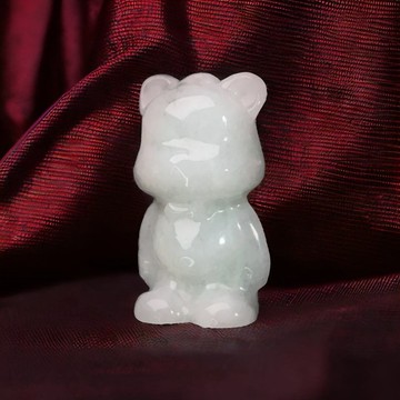 【熊熊玉見你】冰種翡翠小熊吊飾 | 天然緬甸玉翡翠A貨 | 送禮