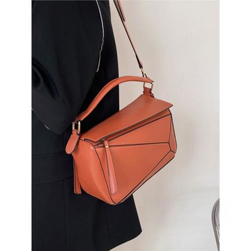 菱格拼接單肩斜挎手提幾何包