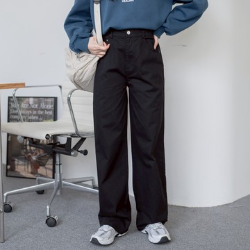 獨家訂製！單釦口袋後鬆緊斜紋直筒長褲 YS880532【現貨】