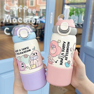 廠家可放書包側兜保溫杯兒童女孩上學專用保溫水杯小學生吸管水壺