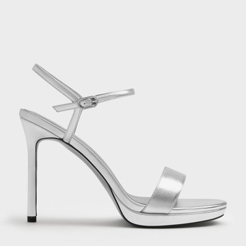 金屬風細高跟涼鞋