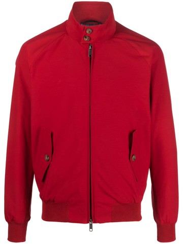 Baracuta - funnel-neck zip-up jacket - men - Cotton/Polyester/Polyamide/Cotton - 40 - Red