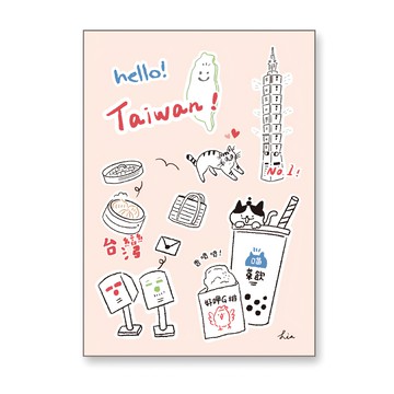 Sunny 三瑩文具 簡單小日常插畫明信片 Hello Taiwan 7張  SGC-327F  1組
