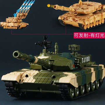 T99A主戰坦克兒童男孩子仿真軍事金屬履帶聲光回力合金模型玩具車