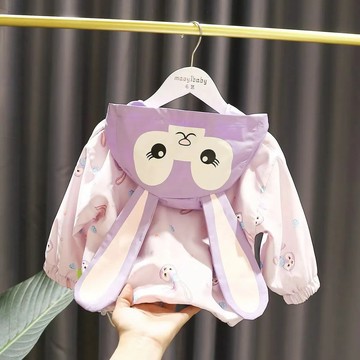 本期強推！女童外套春秋兒童衝鋒衣新款春裝洋氣女孩風衣寶寶連帽上衣潮 女童外套 中大童衝鋒衣 韓版外套 兒童夾克