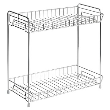 spider loc 不鏽鋼方形雙層置物架  424 x 220 x 396mm  1個  銀色