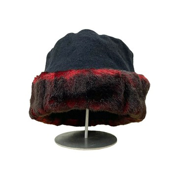 瑞士【Charles Muller】高品質保暖仿皮草兔毛+羊毛帽 (紅黑) / 保暖毛帽 / 毛草帽 / 冬季保暖配件 / 5折特價《長毛象休閒旅遊名店》