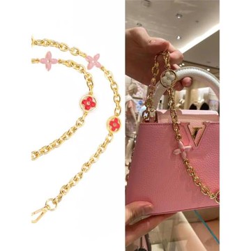 適用lv女包鏈條肩帶改造斜挎包帶裝飾四葉草手提鏈子延長鏈條肩帶